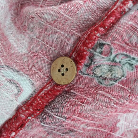 Ohio State Buckeyes Shirt Mens Large Red Short Sleeve Button Down 100% Rayon - Picture 5 of 8